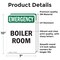 Signmission Boiler Room, 7 in W x Rectangle, Vinyl Decal OS-2PACK-EM-D-710-V-10441 - alternate 2